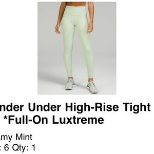 Lululemon Wunder Under high rise tight size 6